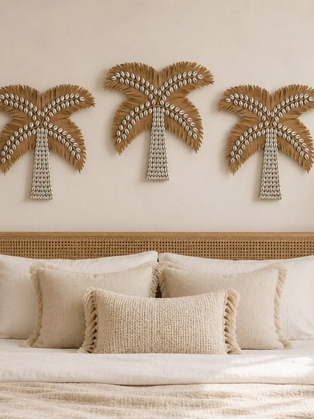 Shell Palm Tree Wall Hanging – Handmade Coastal Deco